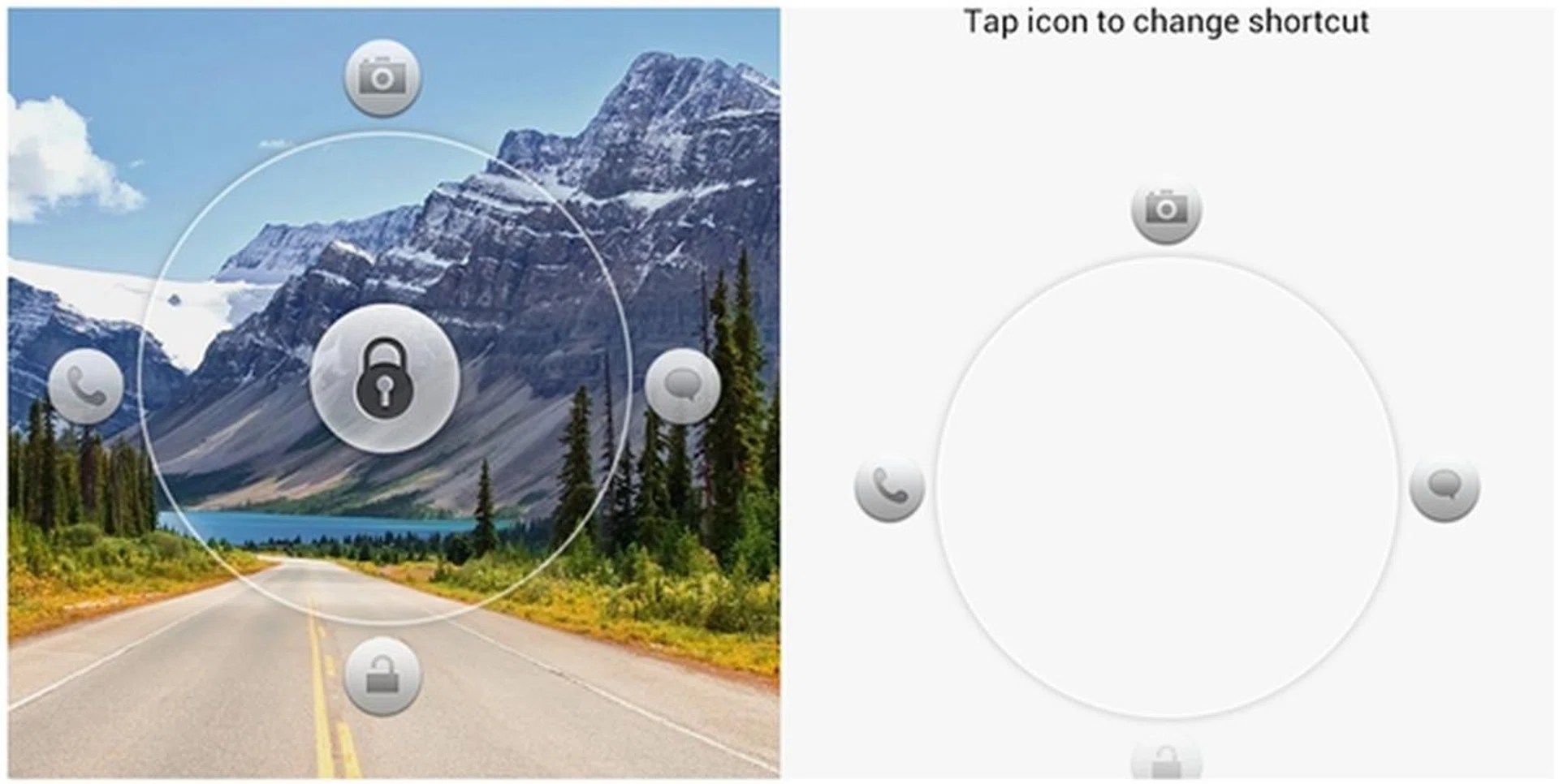 You can customize three out of four shortcuts on the lock screen.