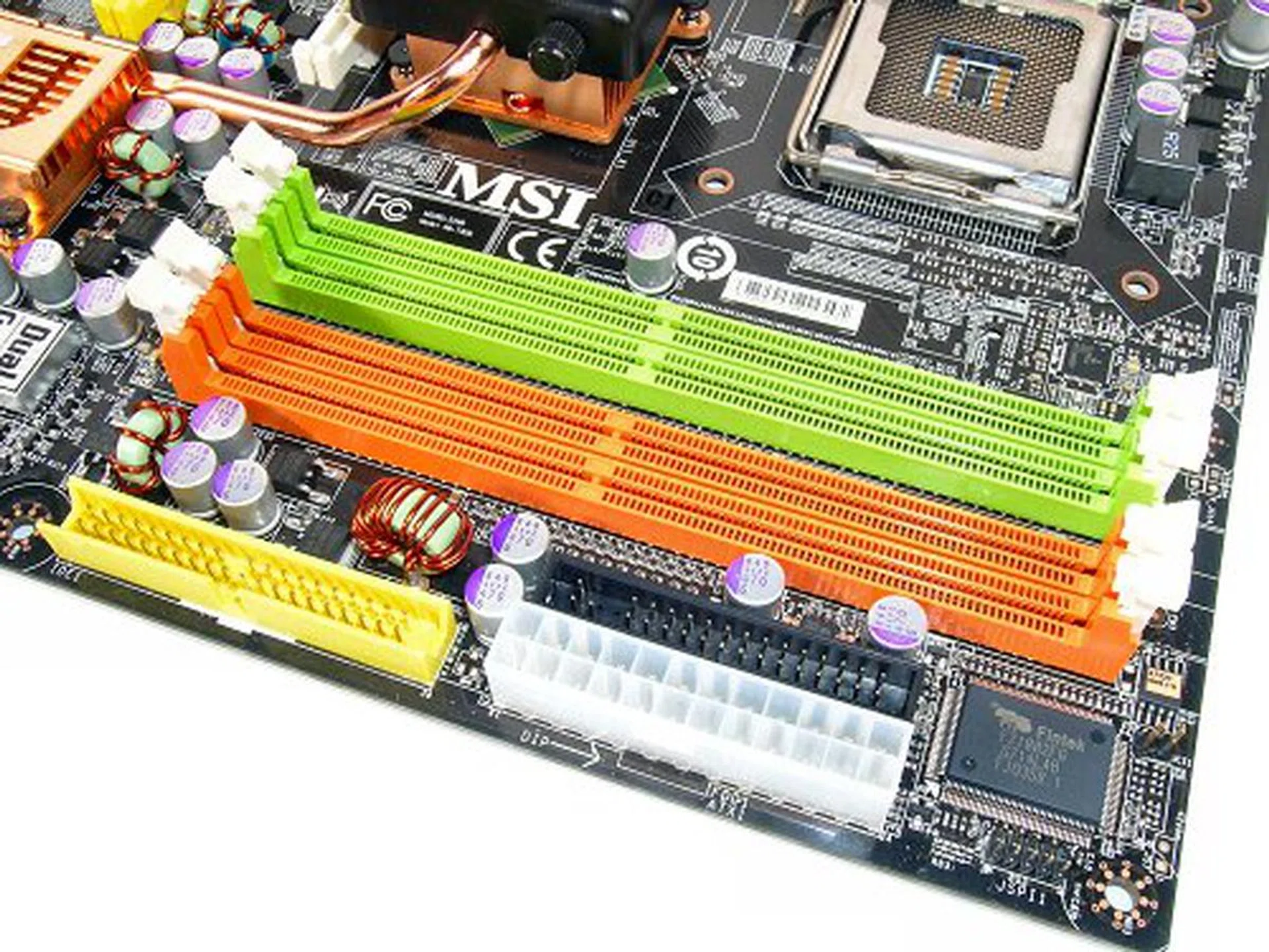Four DDR2 DIMM slots that support DDR2 speeds up to 1200MHz and NVIDIA SLI memory gives DDR3 a run for its money.