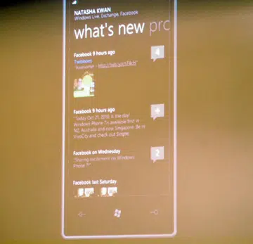 The Windows Phone 7 doesn't have a regular phone address book: instead, condensed under the People Hub, you can get on-the-fly Facebook updates from all your phone contacts once your Facebook account has been synced. Here, you can also easily write on their walls or update your status.