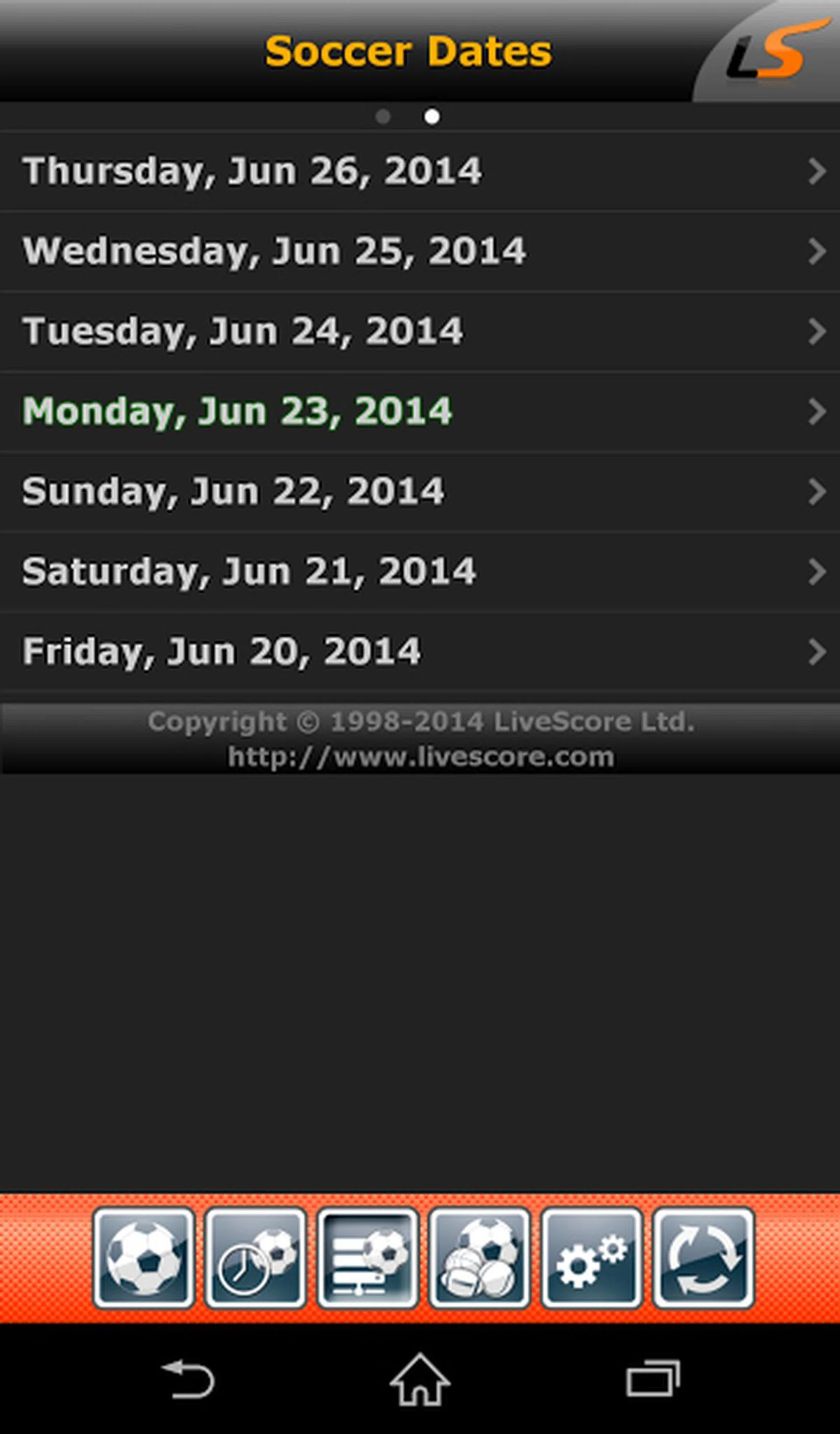 Check all scores up to three days leading to the games till after they occur.