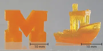 Printing demonstrations from the new 3D printing process (Image source: ScienceAdvances)