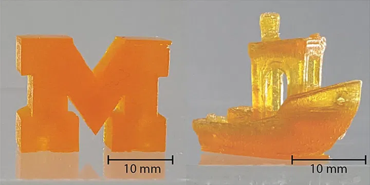 Printing demonstrations from the new 3D printing process (Image source: ScienceAdvances)