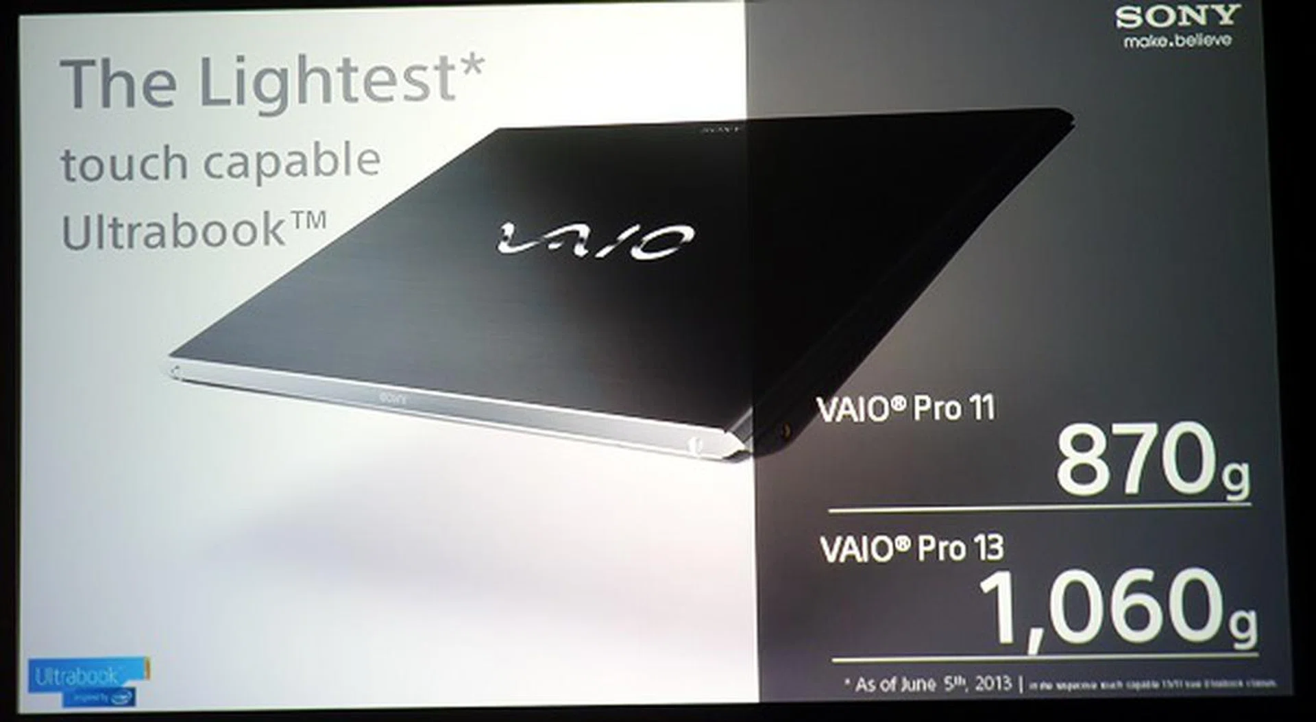 The VAIO Pro 11 is deceptively lightweight, tipping the scales at just 870g, while the VAIO Pro 13 weighs just over a kilogram.