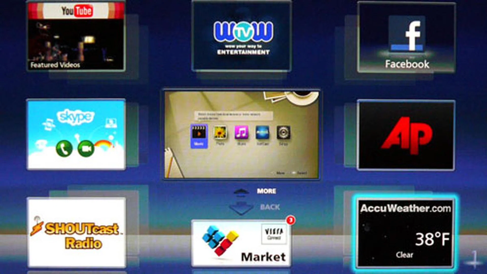 If you have an Internet connection, you can enjoy Panasonic's Smart Viera platform, which has apps such as Twitter and YouTube.