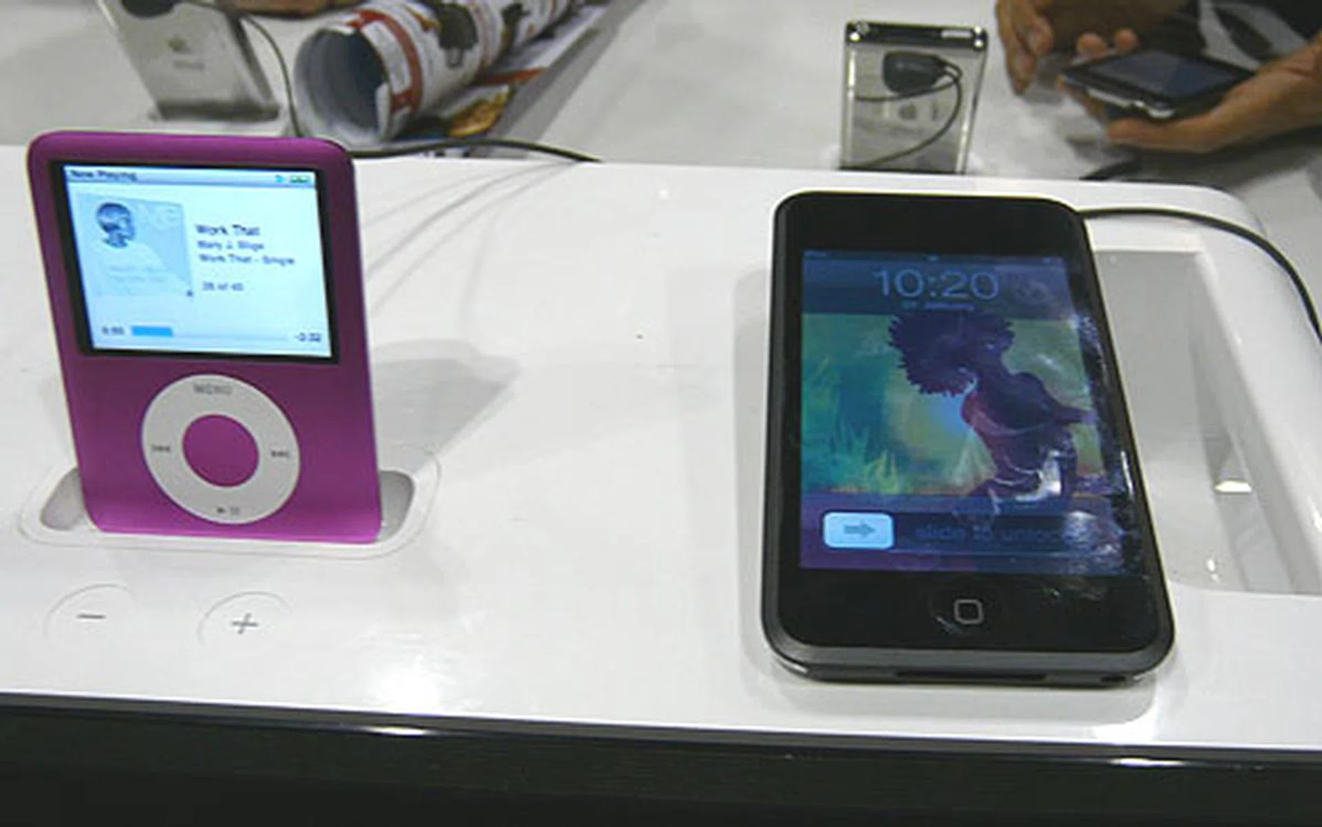  Everyone wanted a piece of the iPod touch, hence its heavily fingerprinted state. While it didn't entice us to give it a go, this will probably be one of the hottest items around. An 8GB model will start from $498 and goes up to a hefty $848 for the 32GB model.  