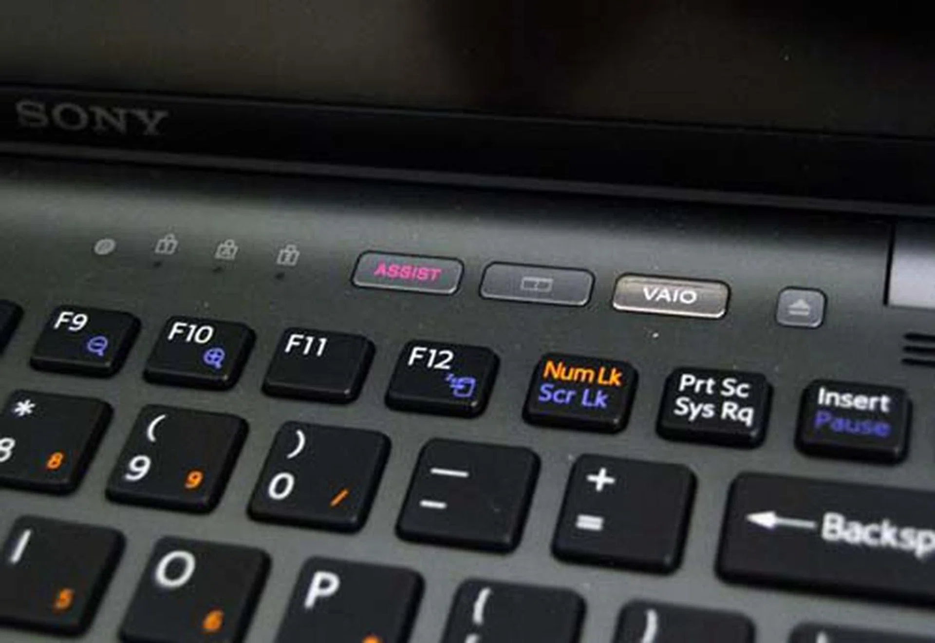 The additional buttons allow for easy access to Sony's VAIO software.