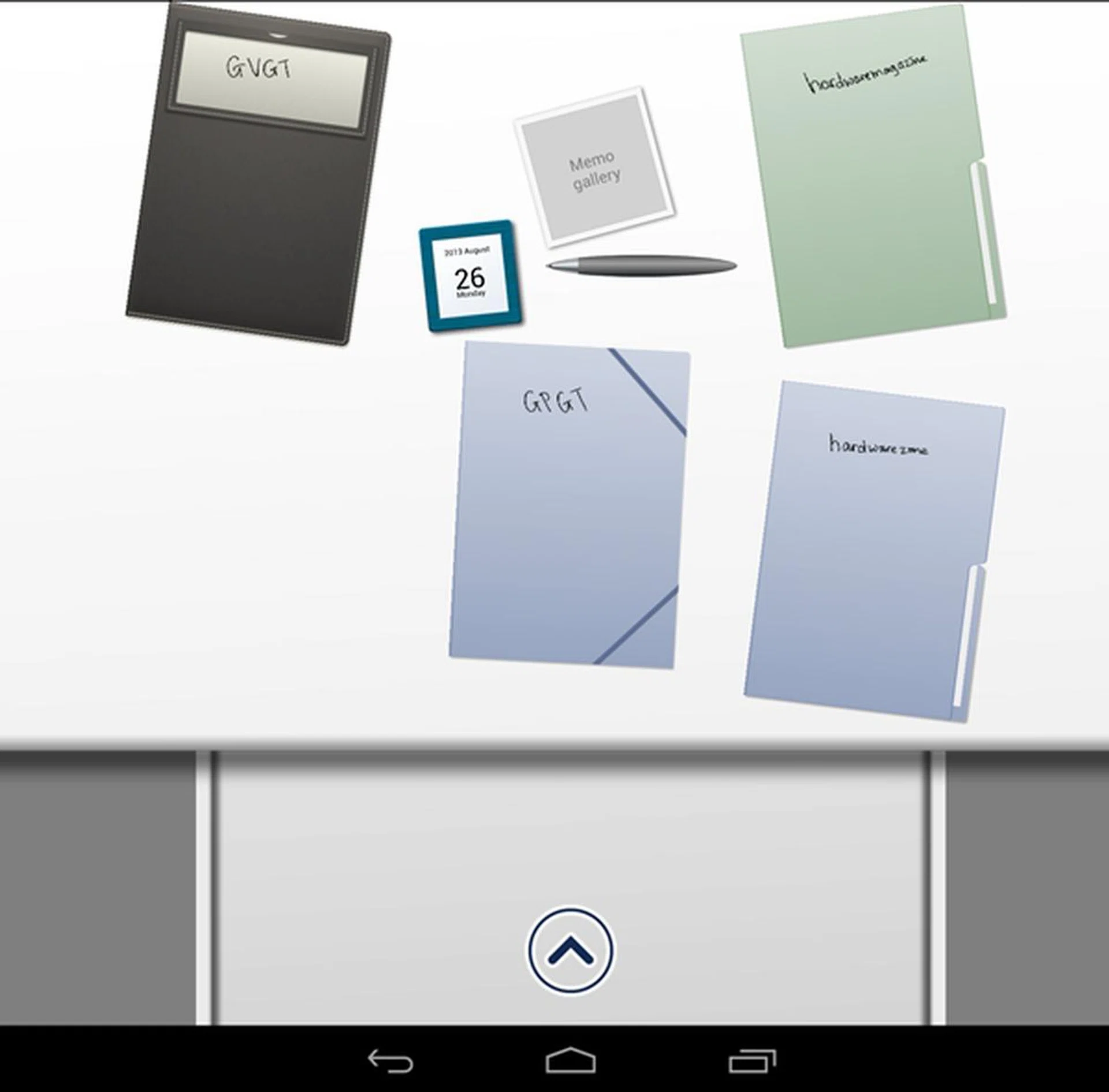 You can arrange your note folders according to title, cover and template.
