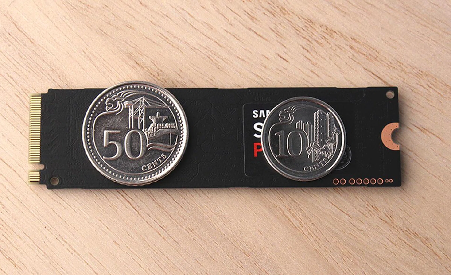 The SSD 950 Pro is really small.