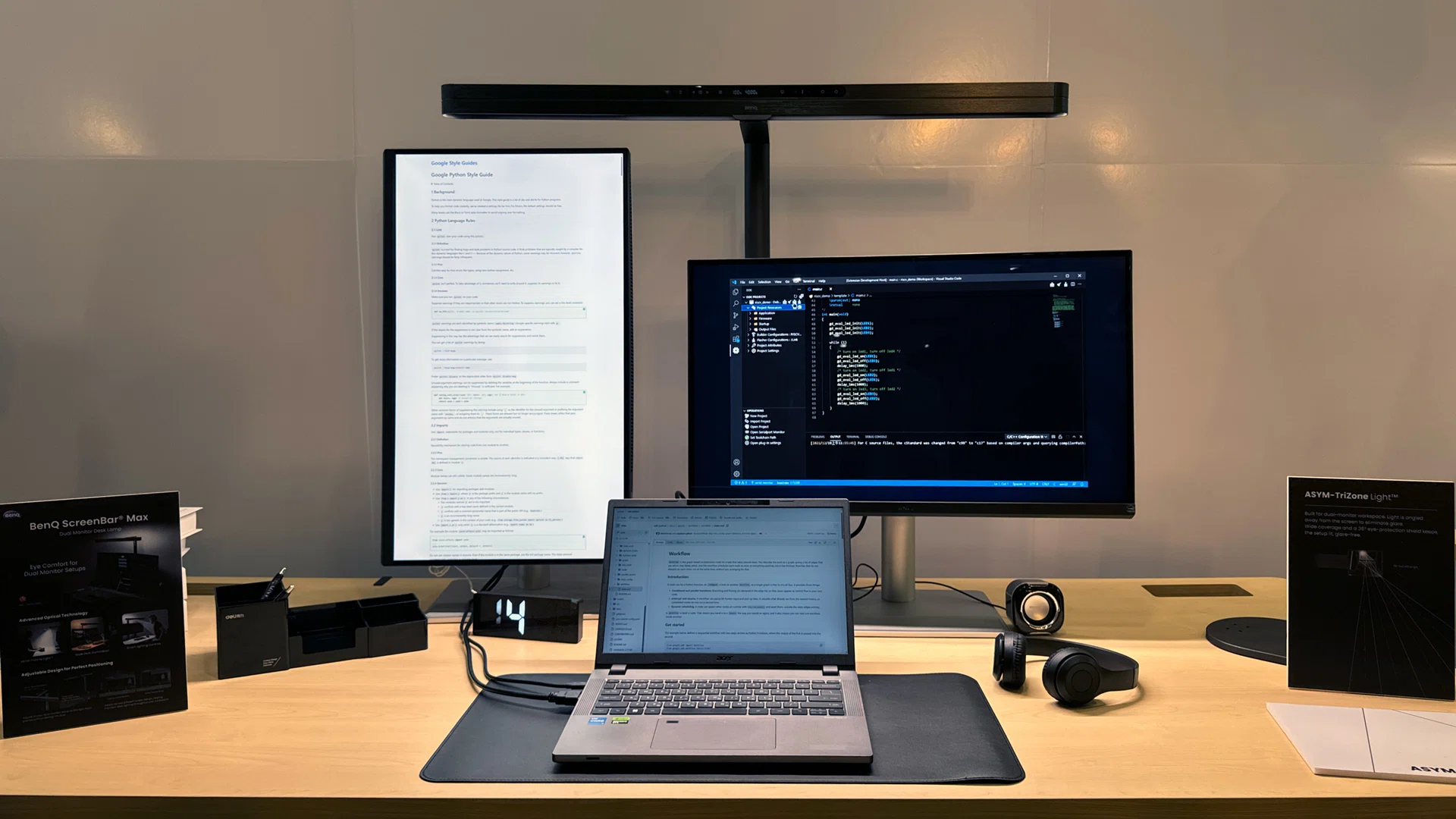 BenQ monitor lights iScreenBar for iMac and ScreenBar Max for dual-monitor