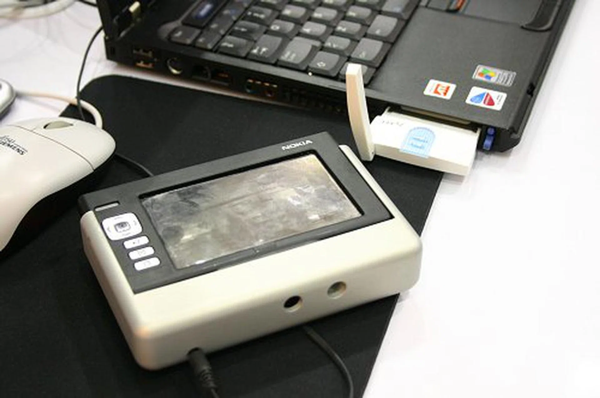  What you see here is a special Nokia N770 Internet Tablet that's been fitted with a WiMAX module.  