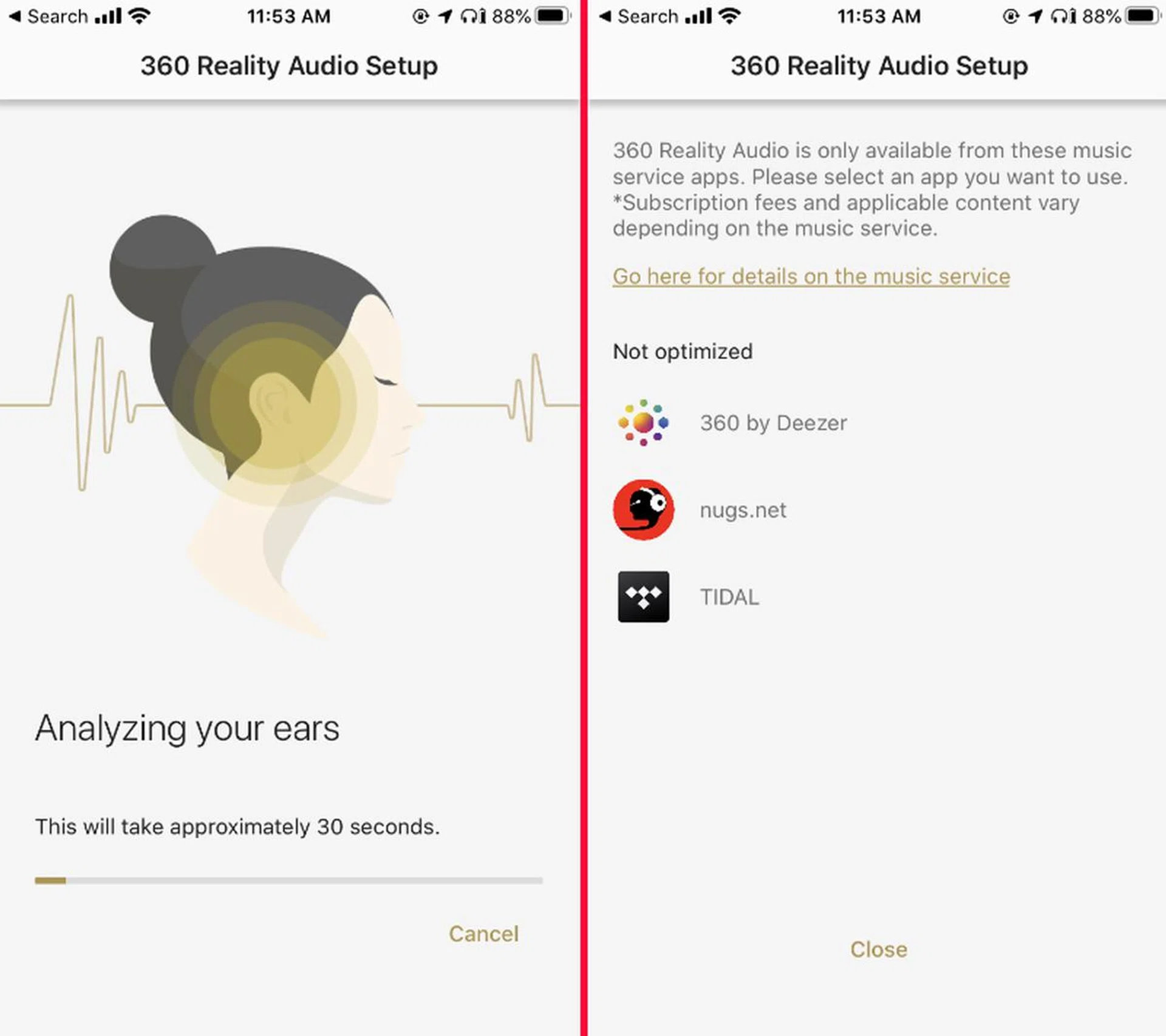 There's also a 360 Reality Audio feature. However, it only works with a handful of apps – no, Spotify and Apple Music isn't one of them.