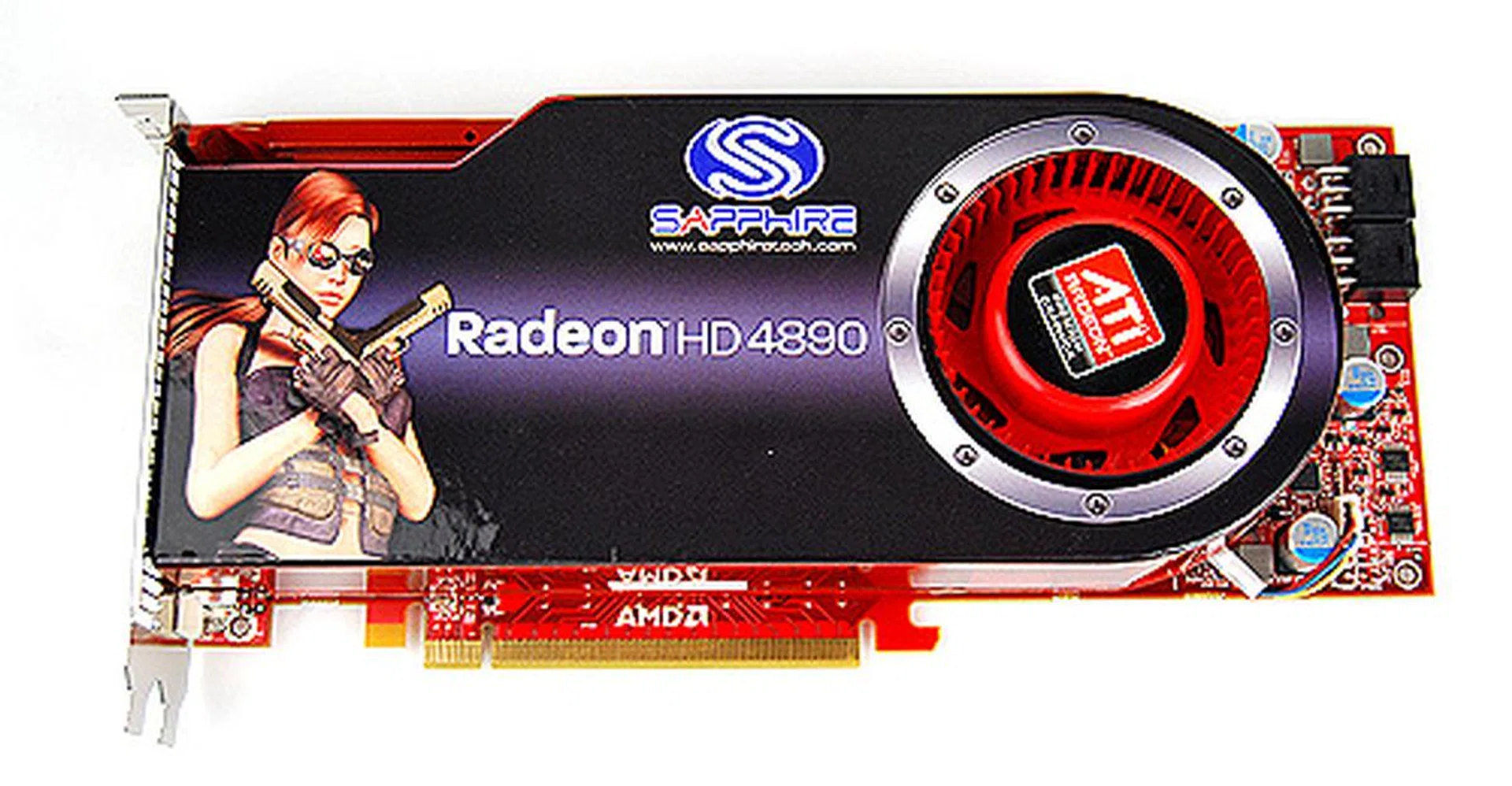 The Sapphire card looks identical to the other two HD 4890 cards we've seen earlier. Underneath, however, it sports higher clock speeds. As they say, never judge a book by its cover.