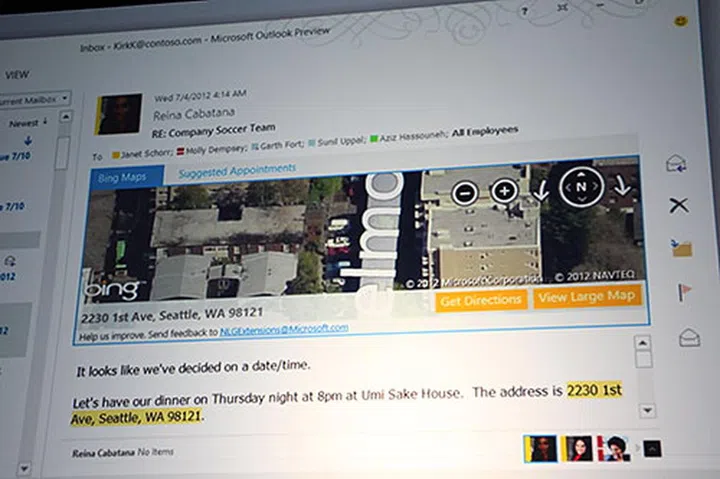 Bing Maps and Suggested Appointments are two new features being integrated in Outlook 2013, which were highlighted during the official announcement of Office 2013 earlier this year in July.