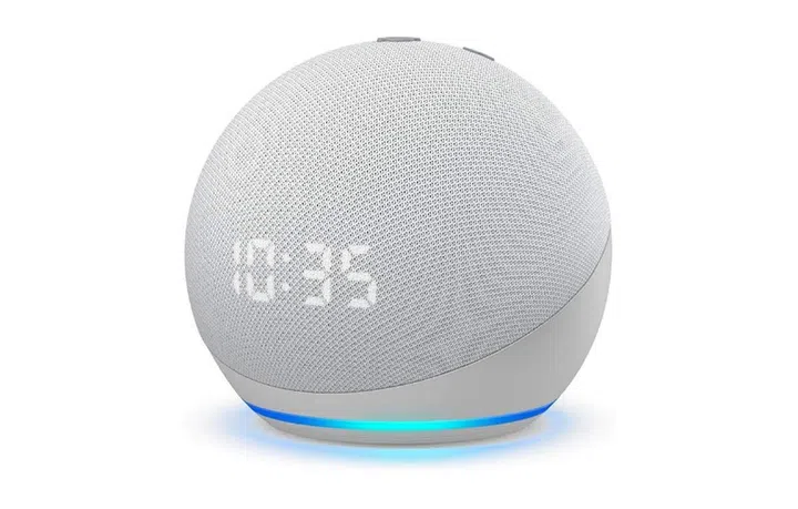The Echo Dot Clock has an LCD screen. Image courtesy of Amazon.