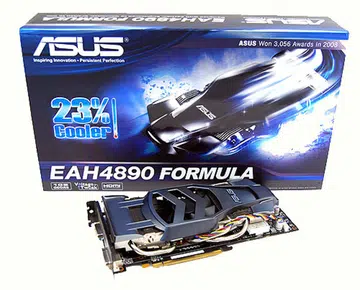 As you can see, the Asus EAH4890 Formula does look as radical as the box art suggests. The packaging also loudly and proudly proclaims that the card is up to 23% cooler. We shall see.