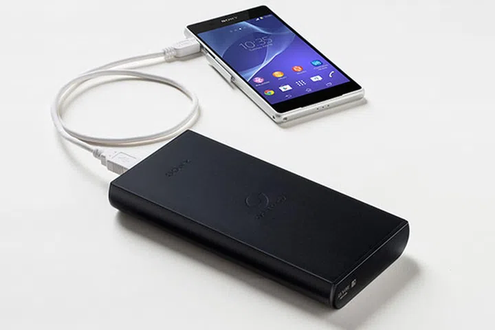 The Sony CP-B20 USB portable charger has a large 20,000mAh battery and four USB outputs. (Image source: Sony.)
