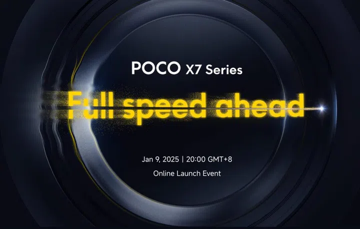 The Poco X7 series will be unveiled on 9 Jan (Thursday) 2025 at 8pm (SGT).