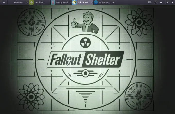 BlueStacks running mobile-only FallOut Shelter on Windows platform.