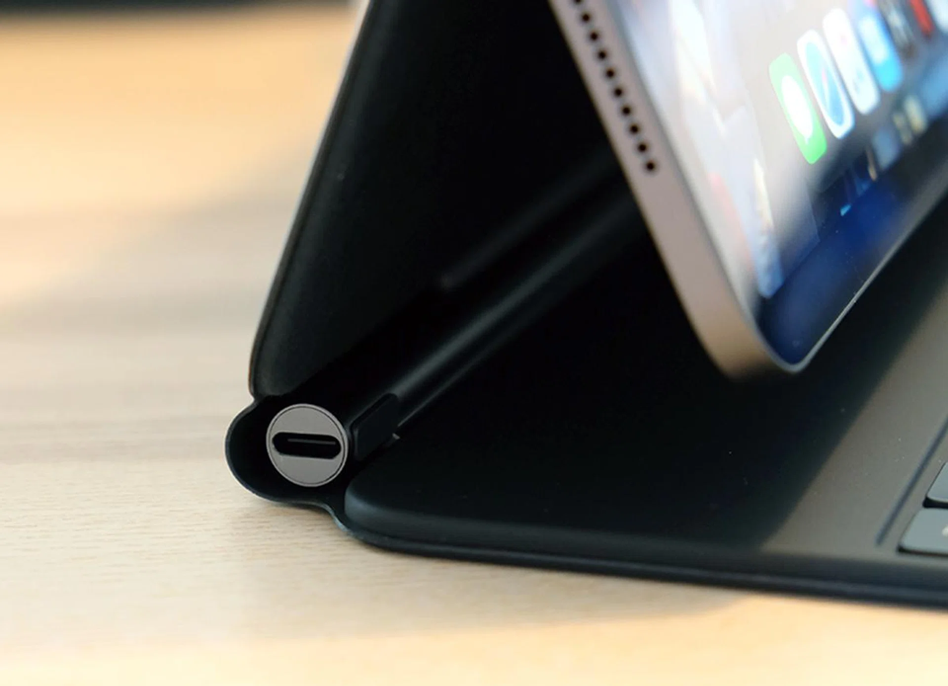 The USB-C on the Magic Keyboard can be used for charging, which frees the port on the iPad Pro for something else.