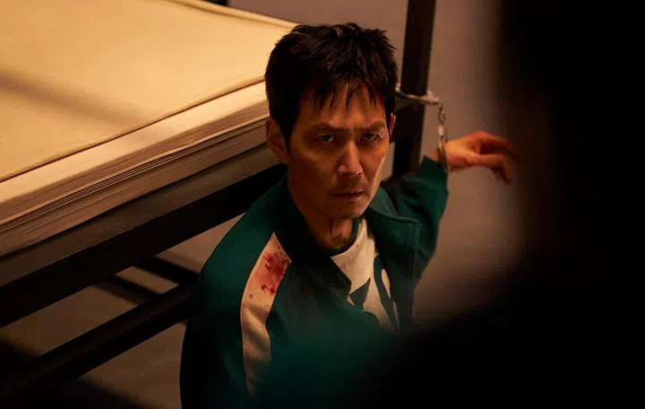 A new still from season 3. Gi-hun doesn't look to be in the best shape after the events of season 2. Photo: Netflix