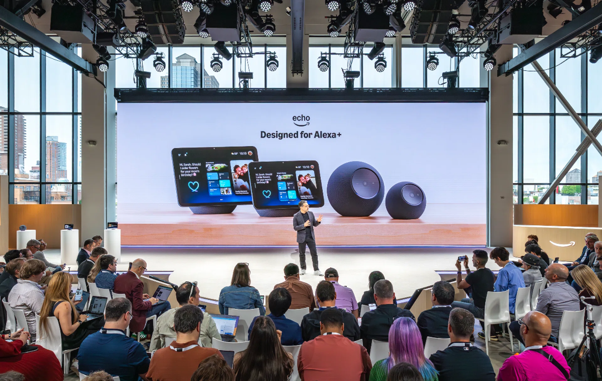 Amazon’s Panos Panay presenting the new devices