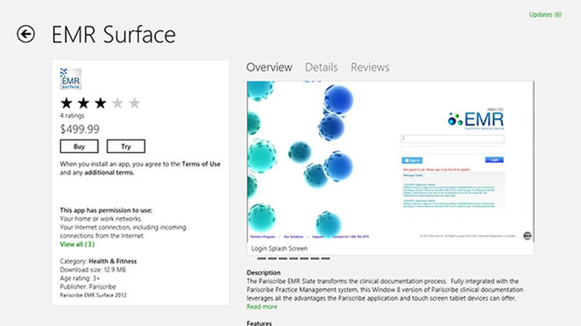 This EMR Surface clinical documentation app from Pariscribe is the most expensive app we can find on the Windows Store so far. It costs US$499.99.