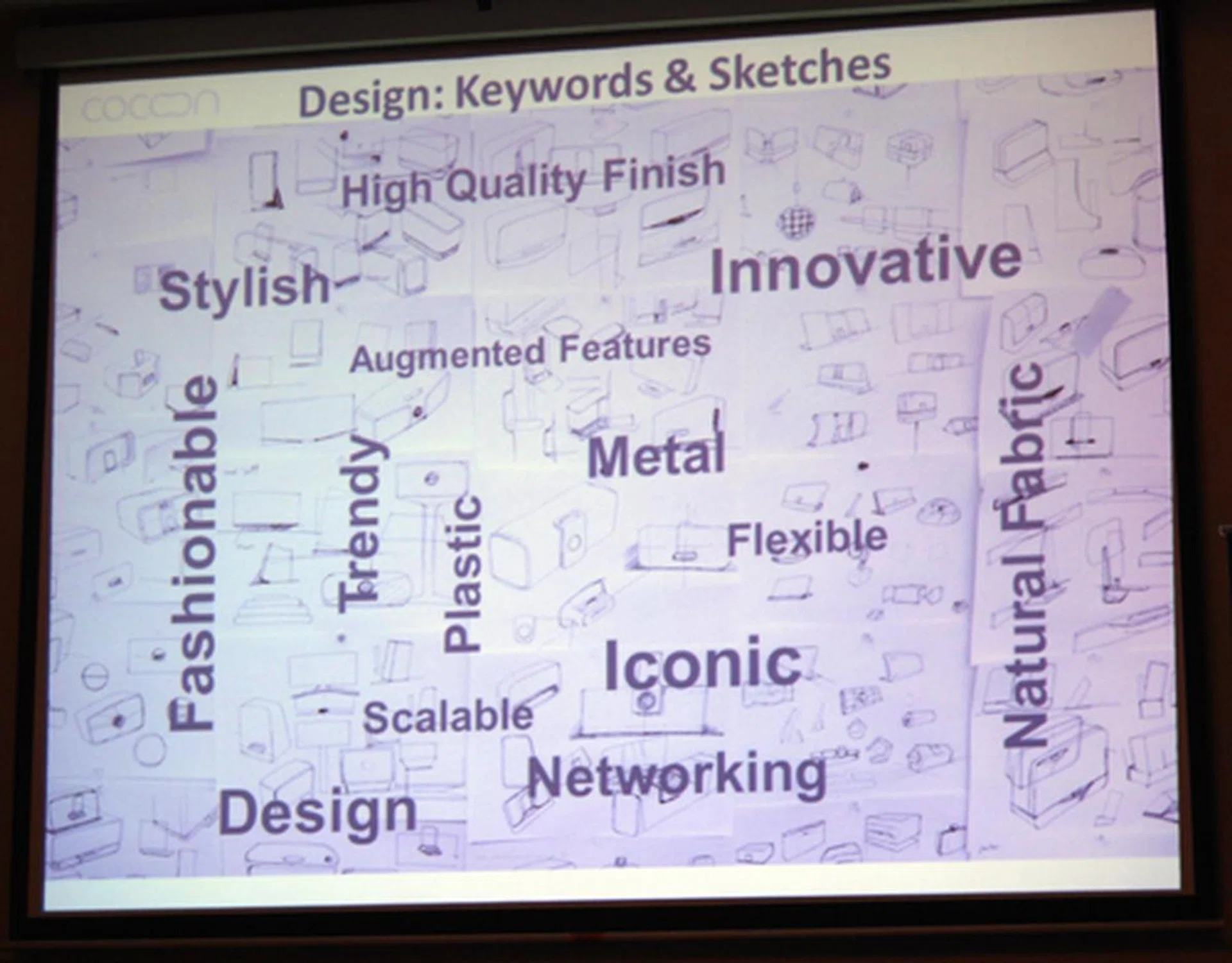 As you can see from this slide, design was of paramount importance and Denon went through an extensive brainstorming process to come up with the Cocoon.