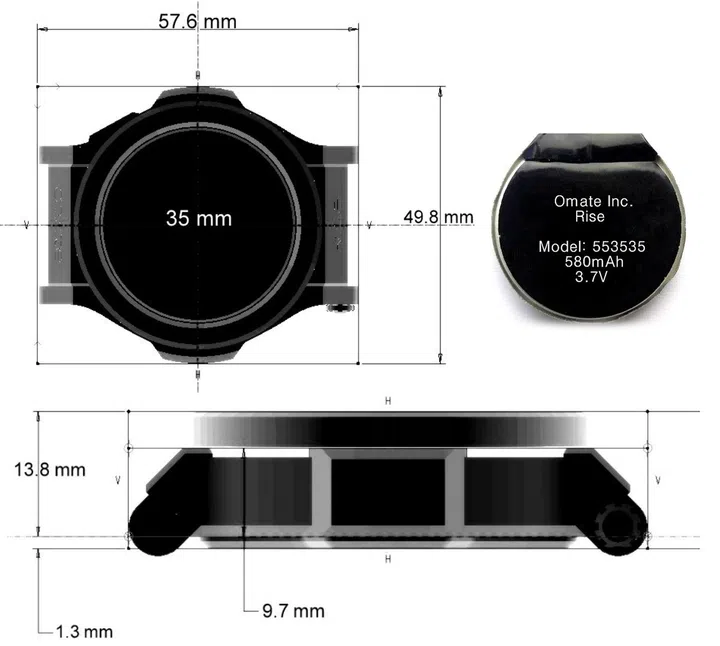 The smartwatch's architecture and size.