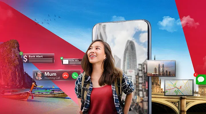 Singtel ReadyRoam's official marketing graphic shows a typical traveller receiving notifications from institutions and people who you need a break from. We also don't know why.