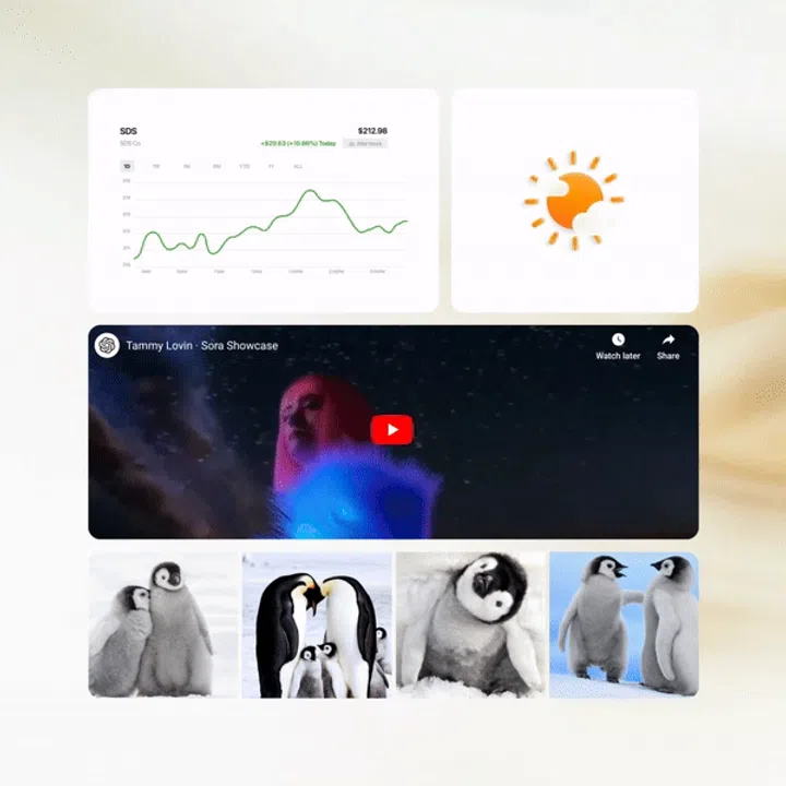 Get visual responses with images and video to your queries. Image source: OpenAI.