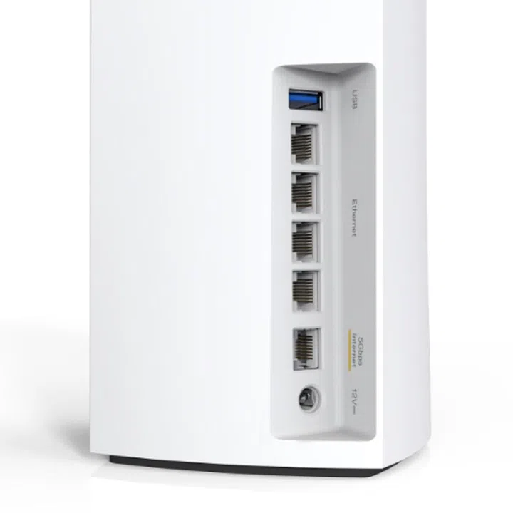 The Linksys AXE8400 has a good number of ports for a mesh networking system. (Image source: Linksys)