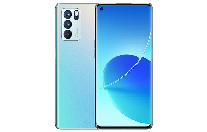 Oppo Reno6 Pro 5G in Aurora.