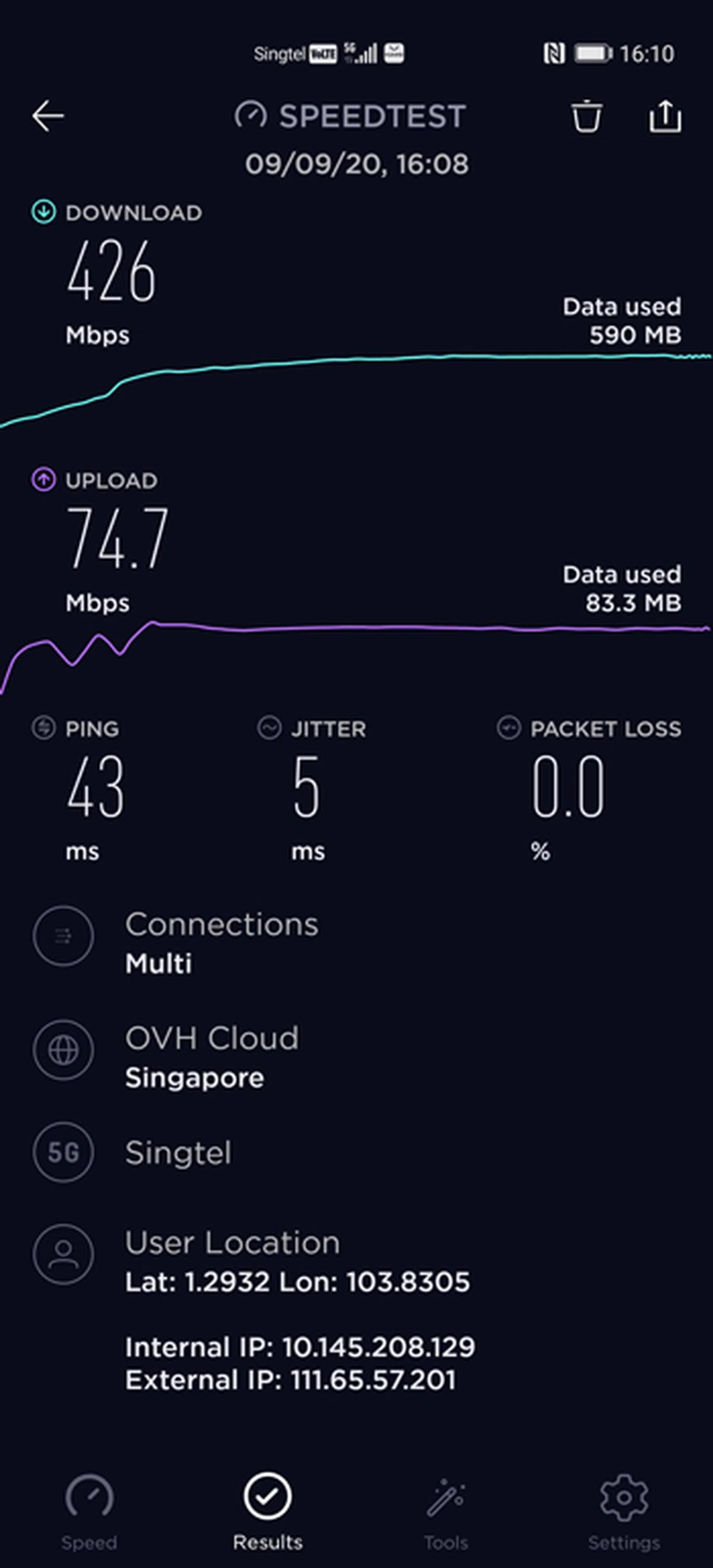 Singtel 5G Test 1.