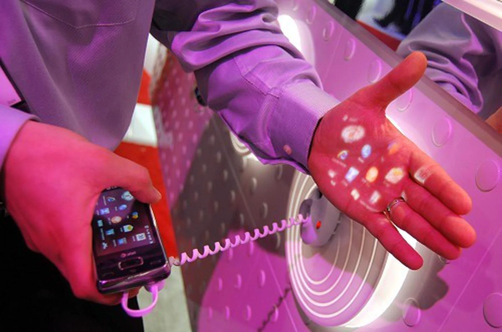 The Pico projector at work, but of course there's even better use.