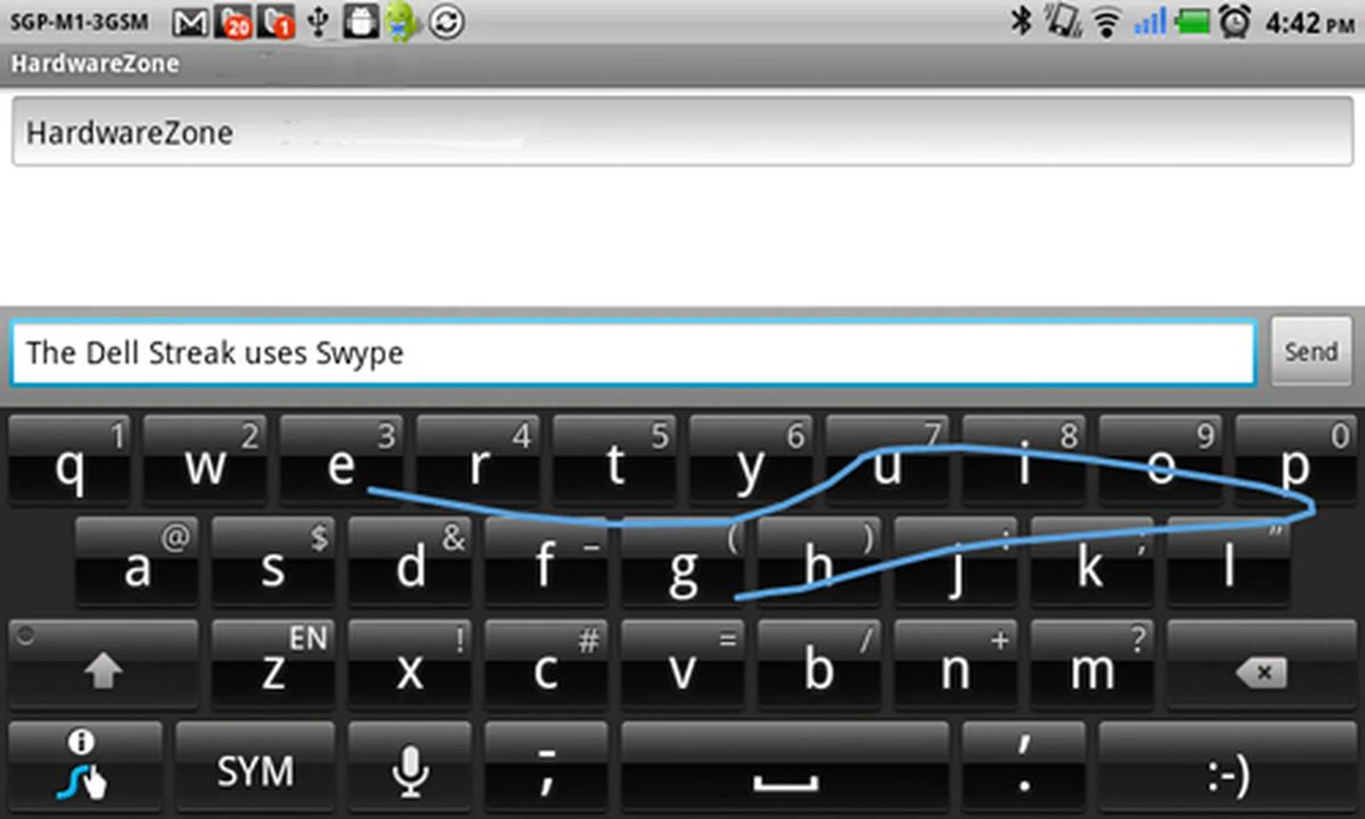 We swear by Swype, one of the most accurate and quickest input methods on mobile devices.