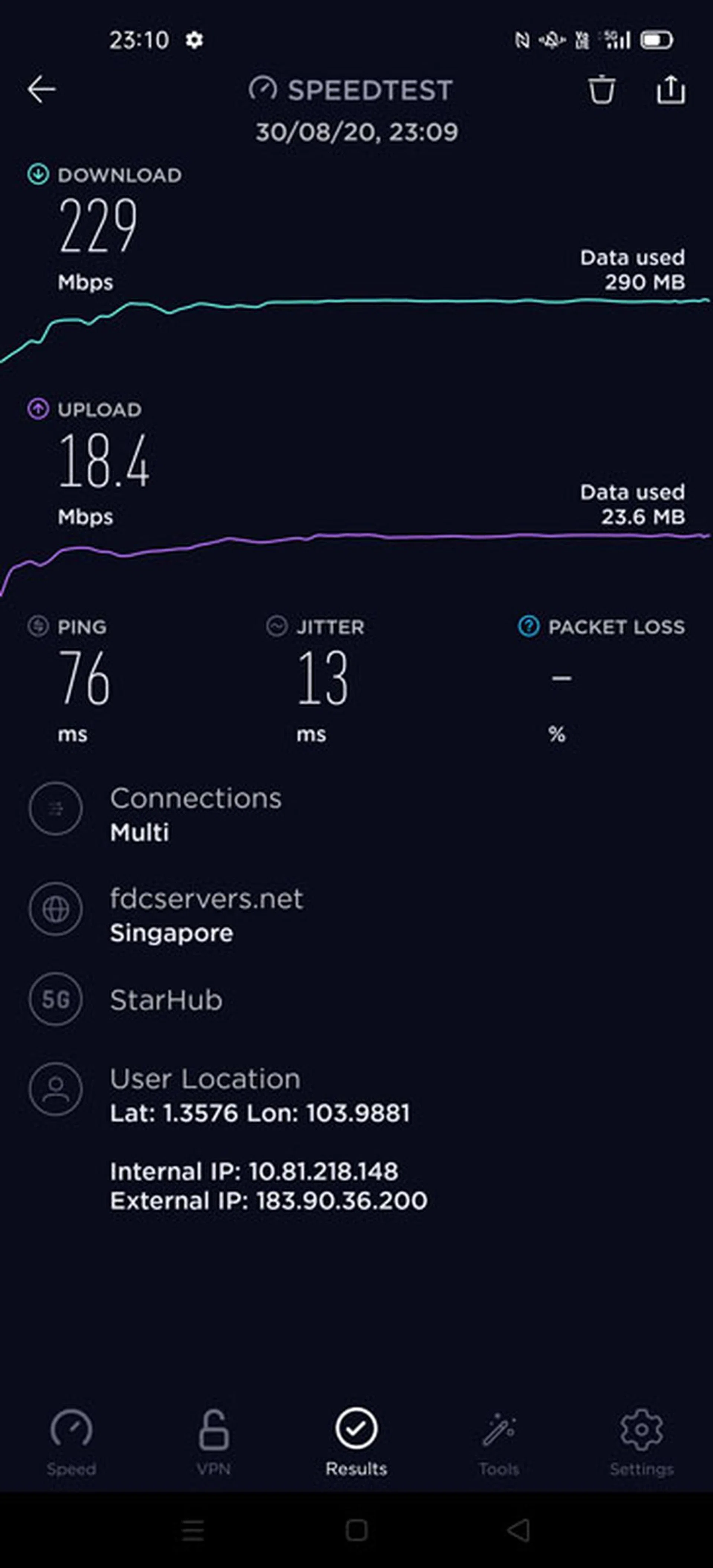 StarHub 5G Test 2