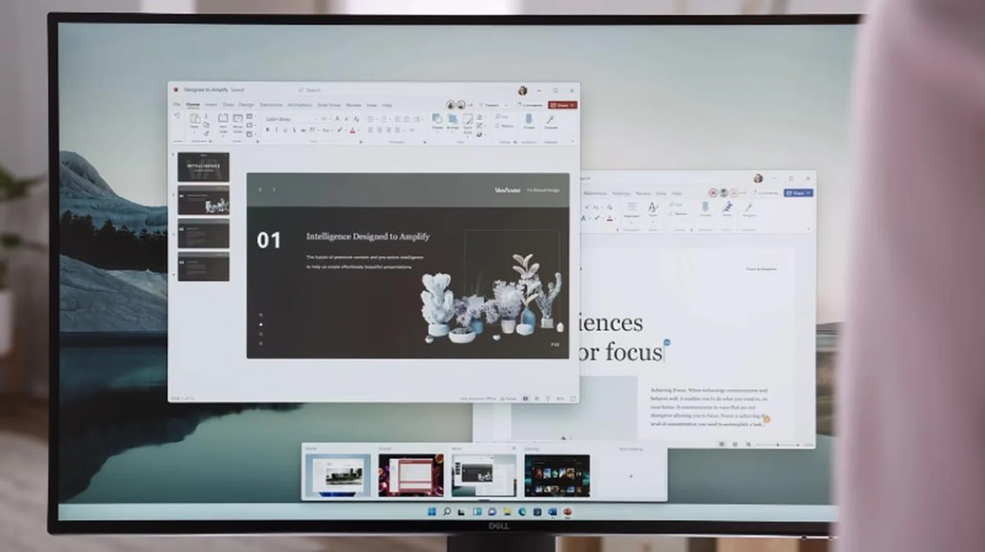 You can easily call up all of the virtual desktops you've created.