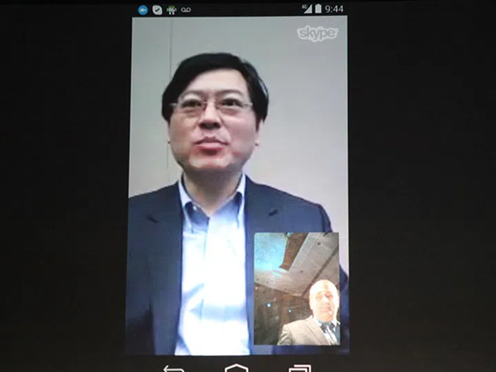 Intel CEO, Brian Krzanich, performed a live Skype call with Lenovo CEO, Yang Yuanqing, on a device equipped with their latest XMM 7260 Cat 6 LTE modem.