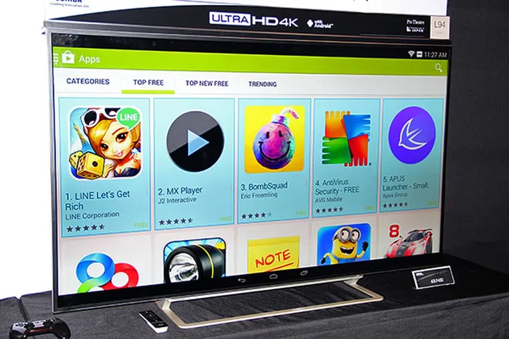 Google Play store on a 4K TV - that's a first.