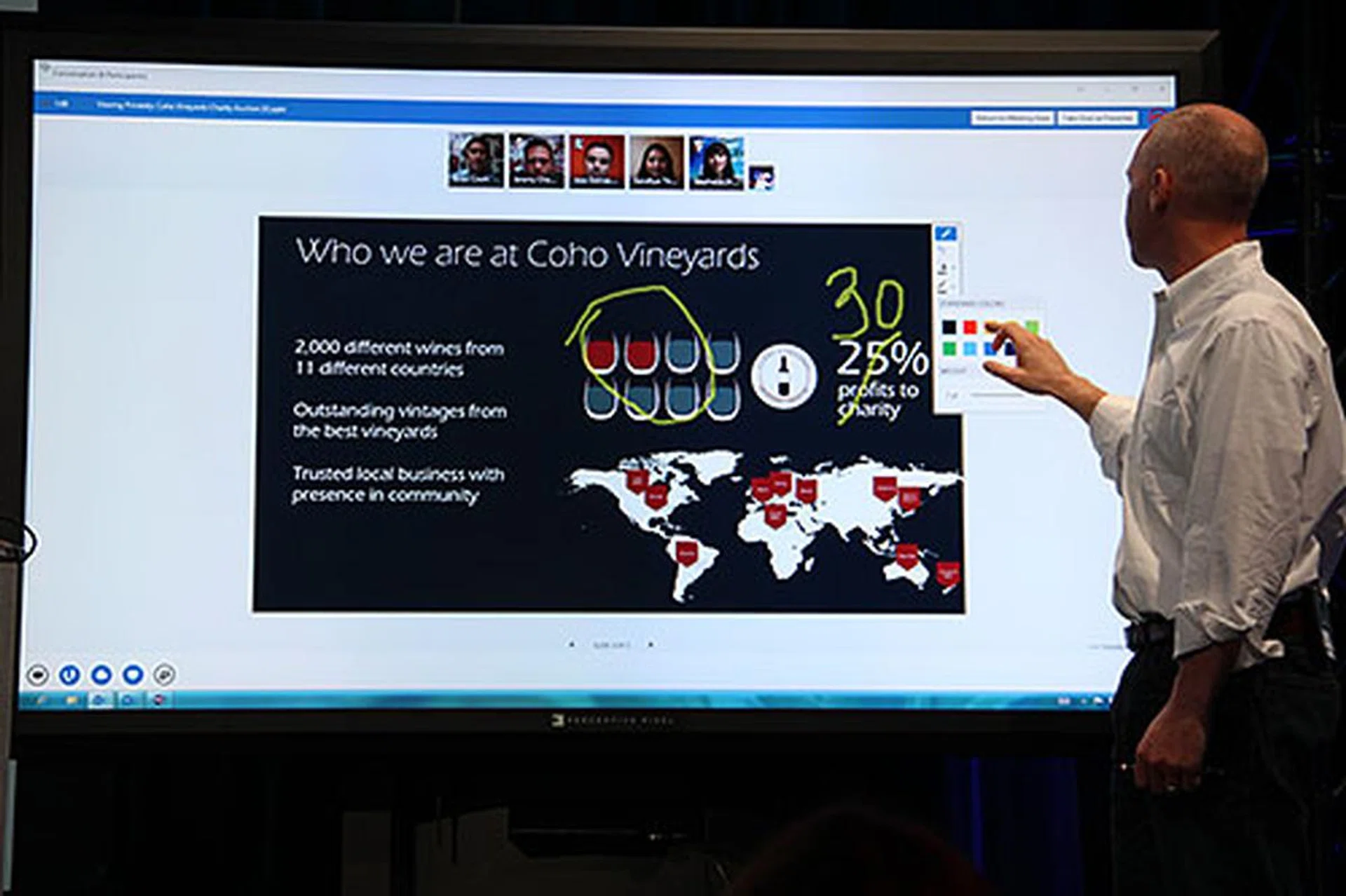 Hey look, Windows 8 and Office 2013 running perfectly on an 82-inch Perceptive Pixel touch display.