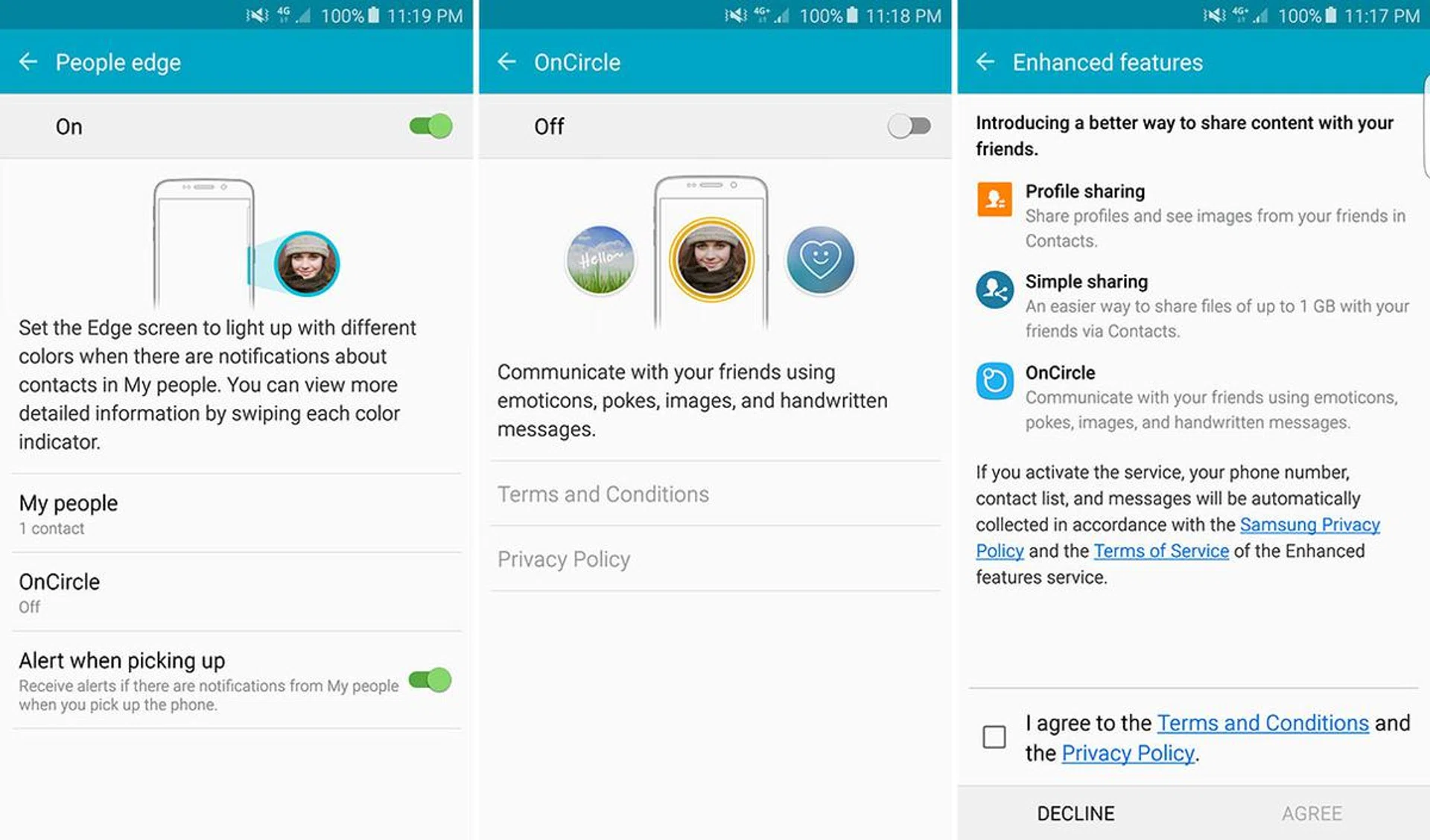 Don't see the new People Edge features on your S6 Edge+? You need to enable OnCircle first.