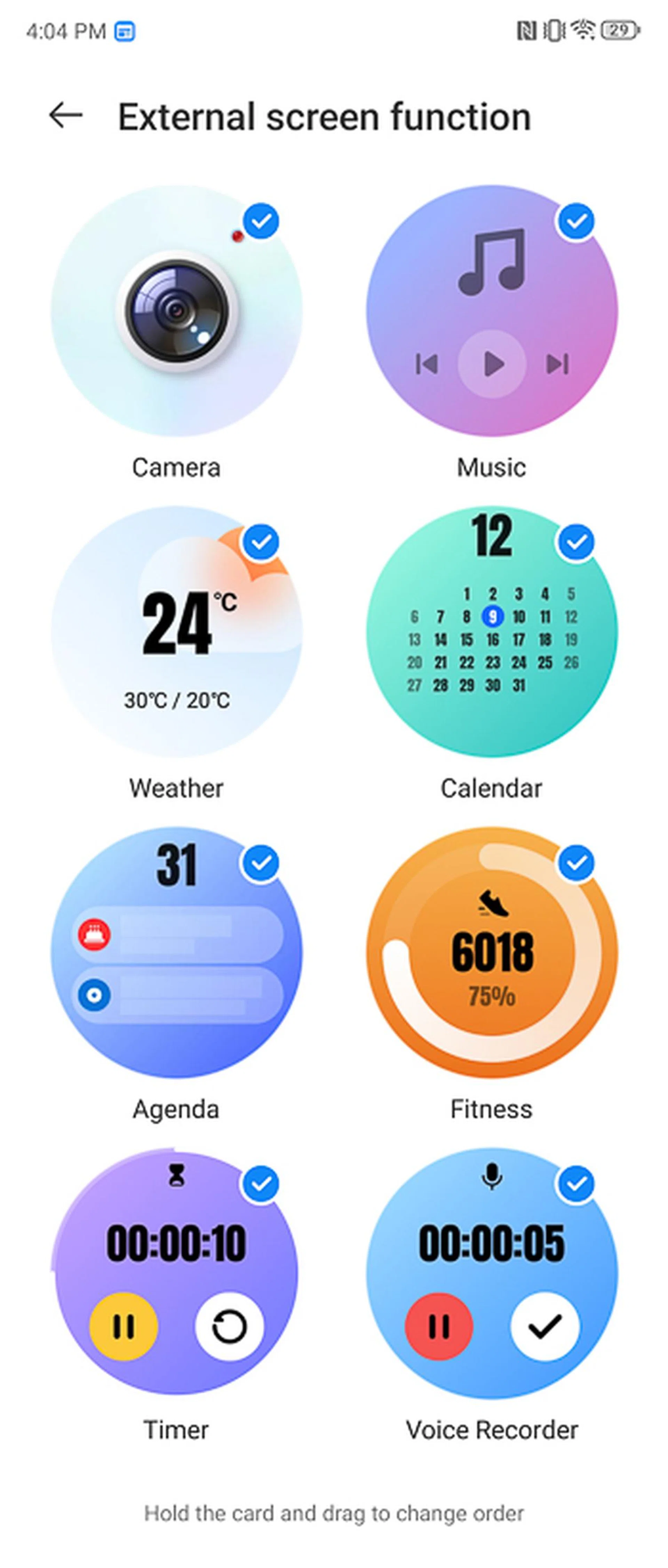 Outer display functions.