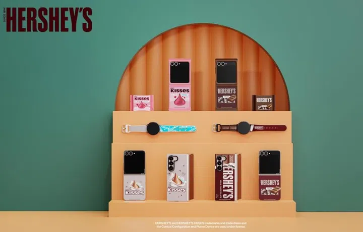There are 12 Hershey-branded accessories for the Samsung Galaxy Z Fold6, Galaxy Z Flip6, Galaxy Watch7 and Galaxy Buds3 series.(Photo: Samsung)