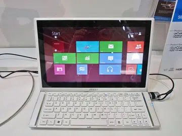 The MSI Slider S20 on display at Computex 2012. The final product will feature third generation Intel Core i-Series CPUs. We failed to get confirmation on the exact CPU specification for this demonstration set.