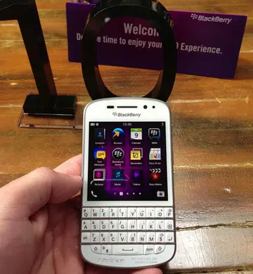 The BlackBerry Q10 will be available in white and black at launch.