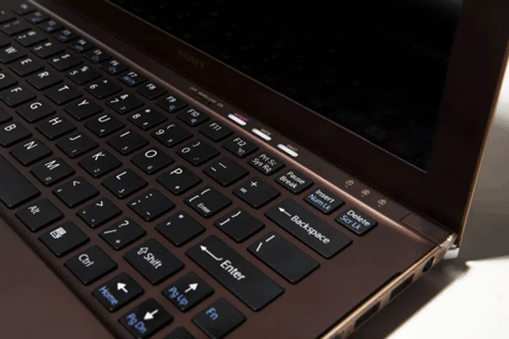We have the usual F keys doing double duty as multimedia keys. Note that there aren't any touch sensitive controls on the Vaio Z, which prefers the use of more conventional analogue controls, which we like very much.