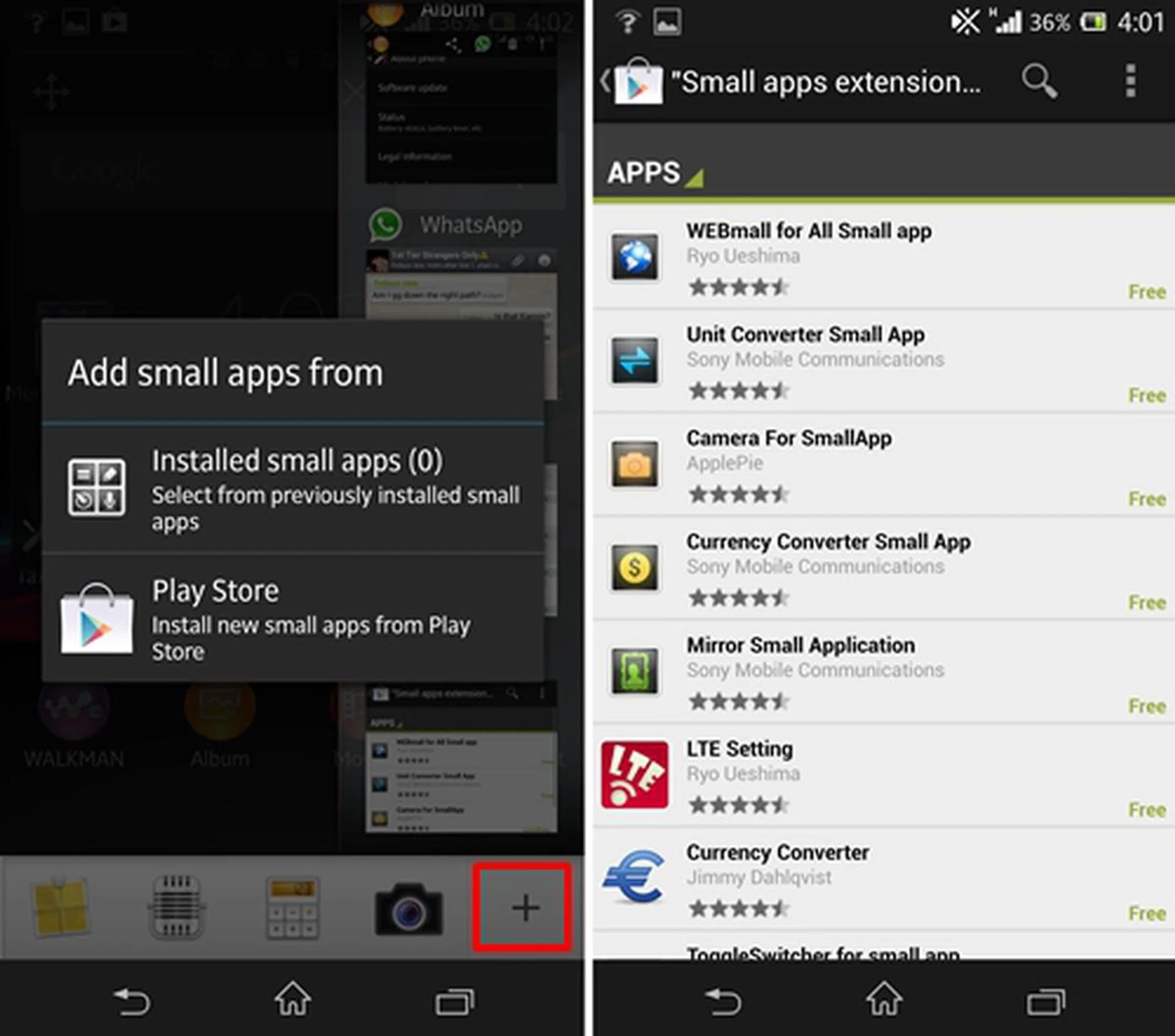 Four small apps come pre-installed but you can add on to the collection by simply clicking on the "+" sign. This will redirect you to Google Play.