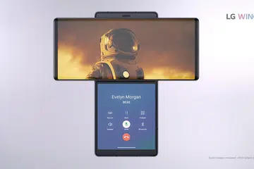 The LG Wing smartphone.