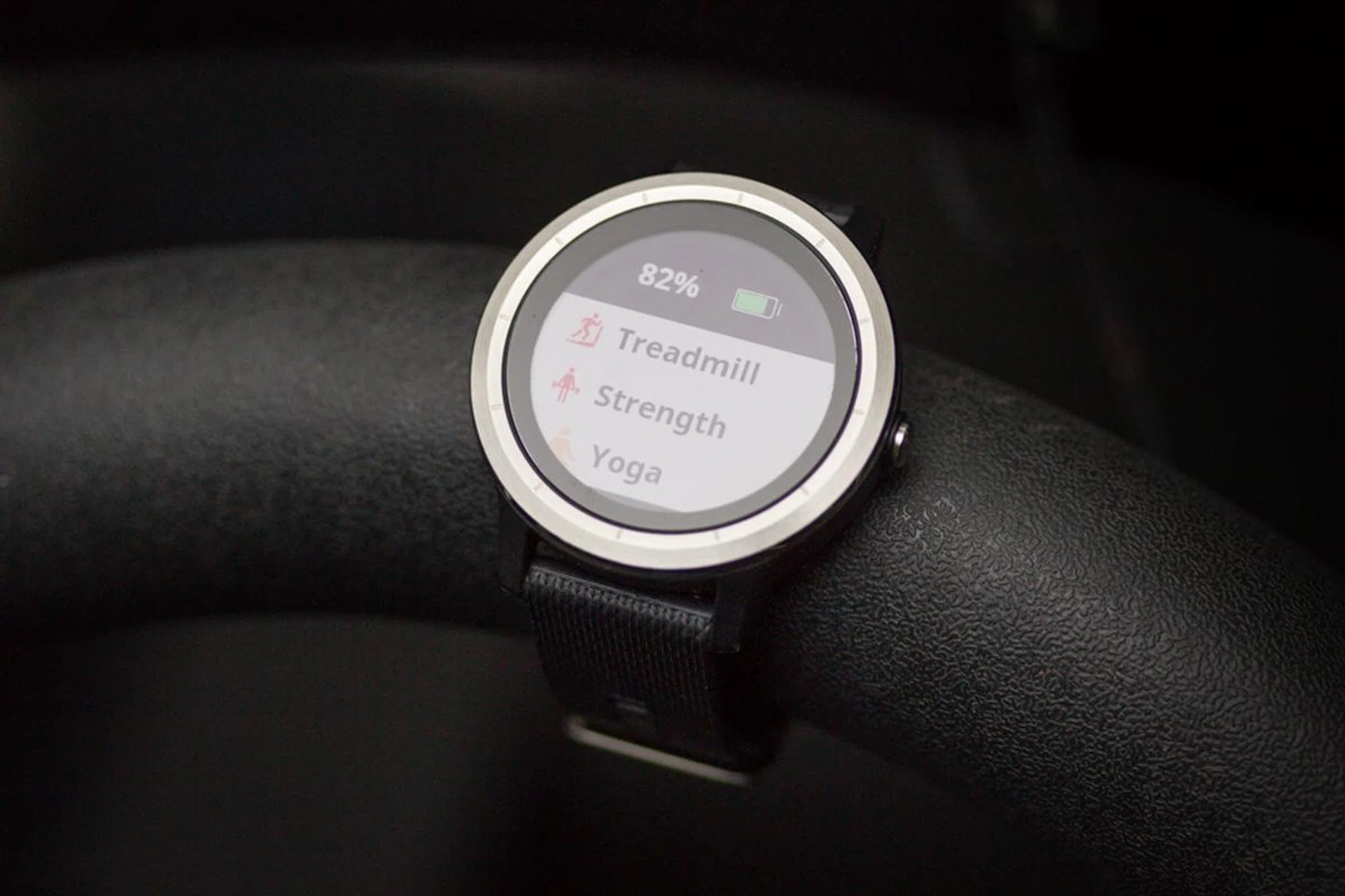 Press the crown and you can quickly choose from a selection of workouts. I’ve whittled down the list here, using the Garmin Connect app, so that I don’t have to scroll through workouts I don’t do.