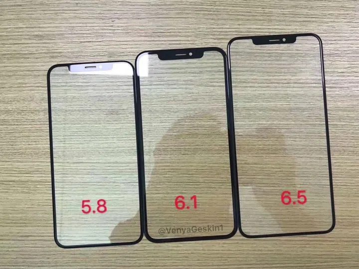 Purported front panels of 2018 iPhones show thicker bezels for the 6.1 ...